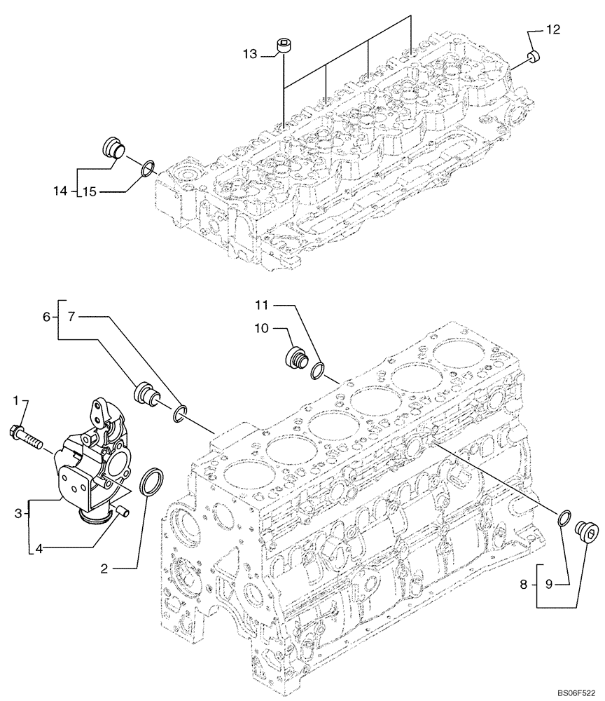 Схема запчастей Case 1150K - (02-37) - COOLING SYSTEM - ENGINE (02) - ENGINE