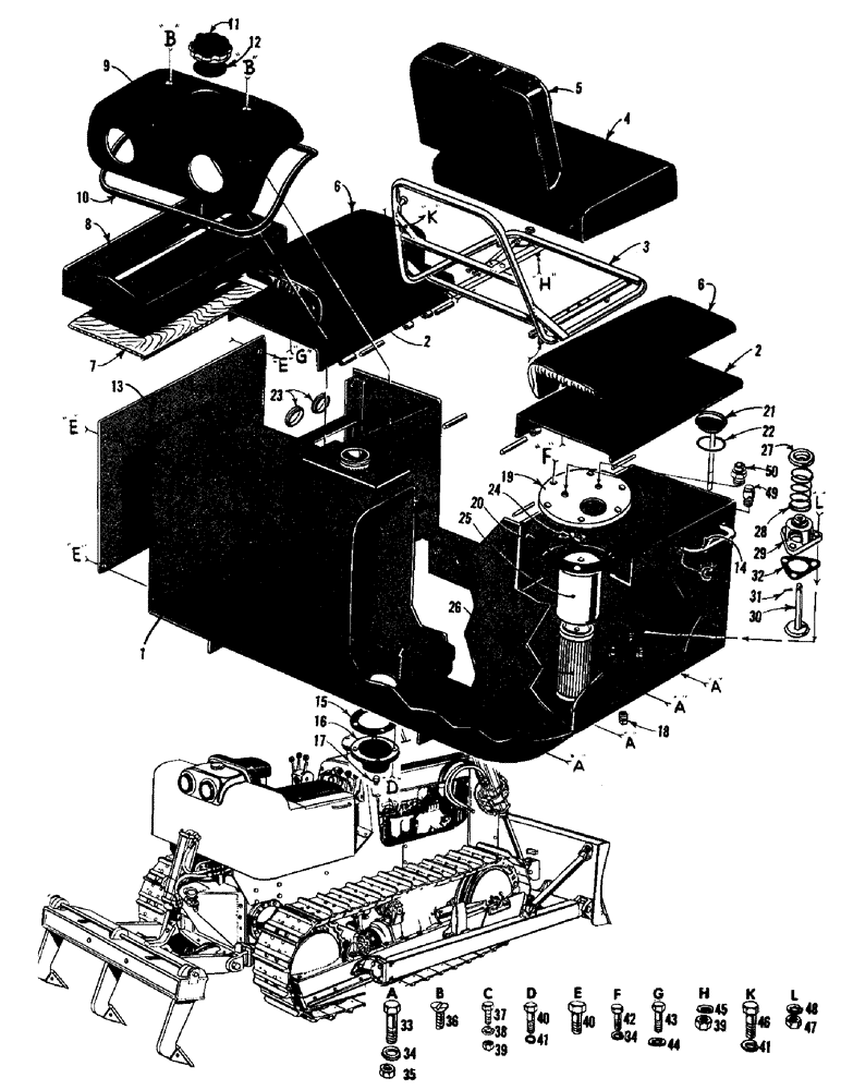 Схема запчастей Case 750 - (088) - SEAT, TANK & MOUNTING PARTS (05) - UPPERSTRUCTURE CHASSIS