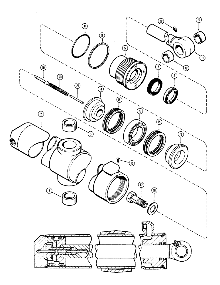 Схема запчастей Case 36 - (61A) - G33628 AND G33629 SWING CYLINDERS 