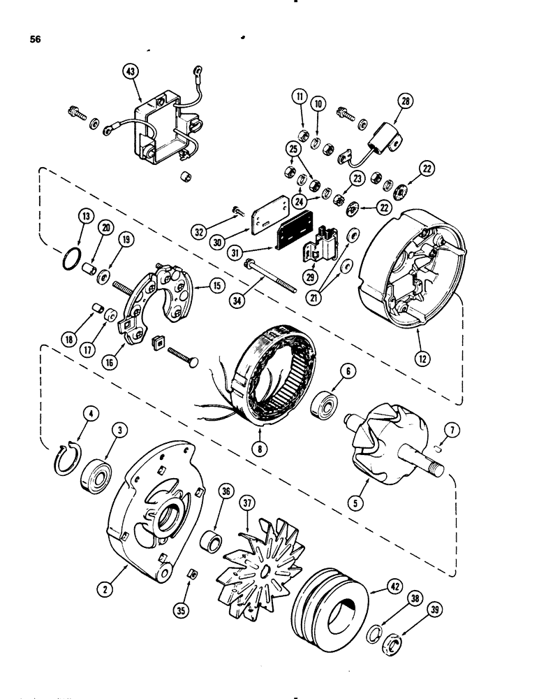 Схема запчастей Case 450B - (056) - ALTERNATOR (06) - ELECTRICAL SYSTEMS