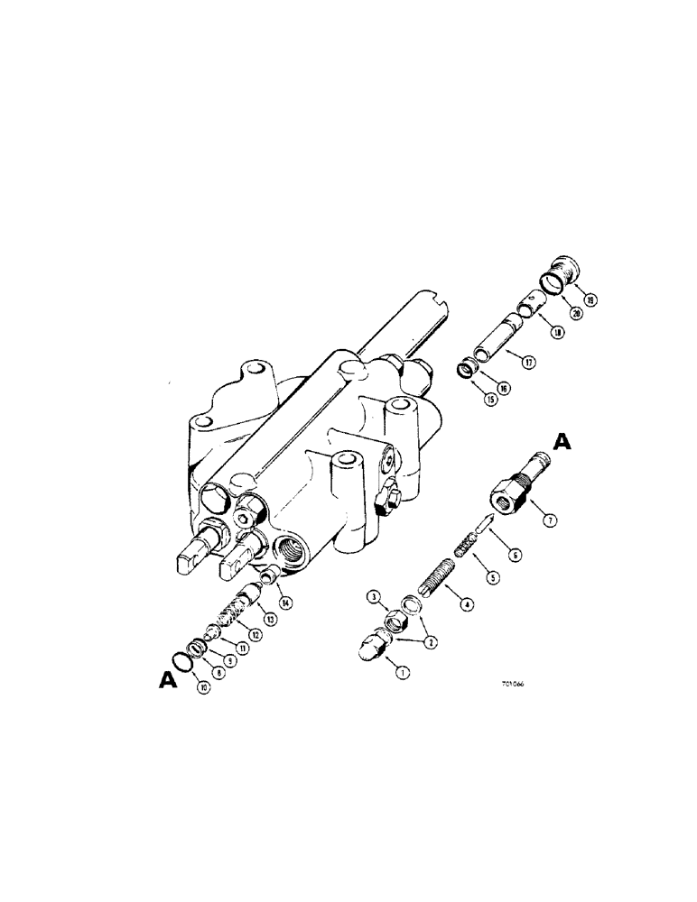 Схема запчастей Case 32 - (065C[1]) - LOADER CONTROL VALVE, MAIN RELIEF VALVE 
