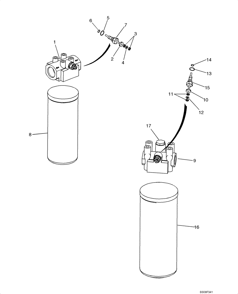 Схема запчастей Case 850L - (06-09) - FILTER ASSY (06) - POWER TRAIN