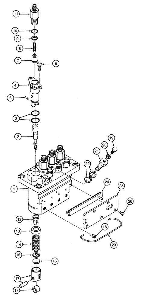 Схема запчастей Case 460 - (3-22) - FUEL INJECTION PUMP ASSEMBLY, 197421A1, KUBOTA V1505-B ENGINE (03) - FUEL SYSTEM