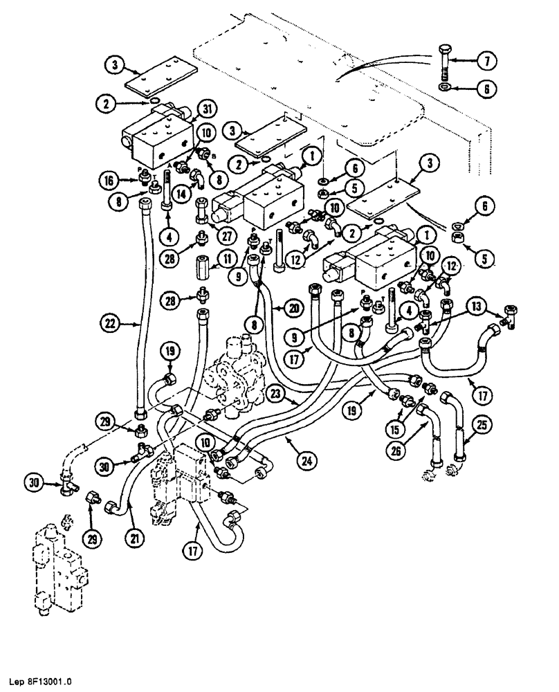 Схема запчастей Case 688B - (60) - SWING LIMIT HYDRAULIC CIRCUIT (07) - HYDRAULIC SYSTEM