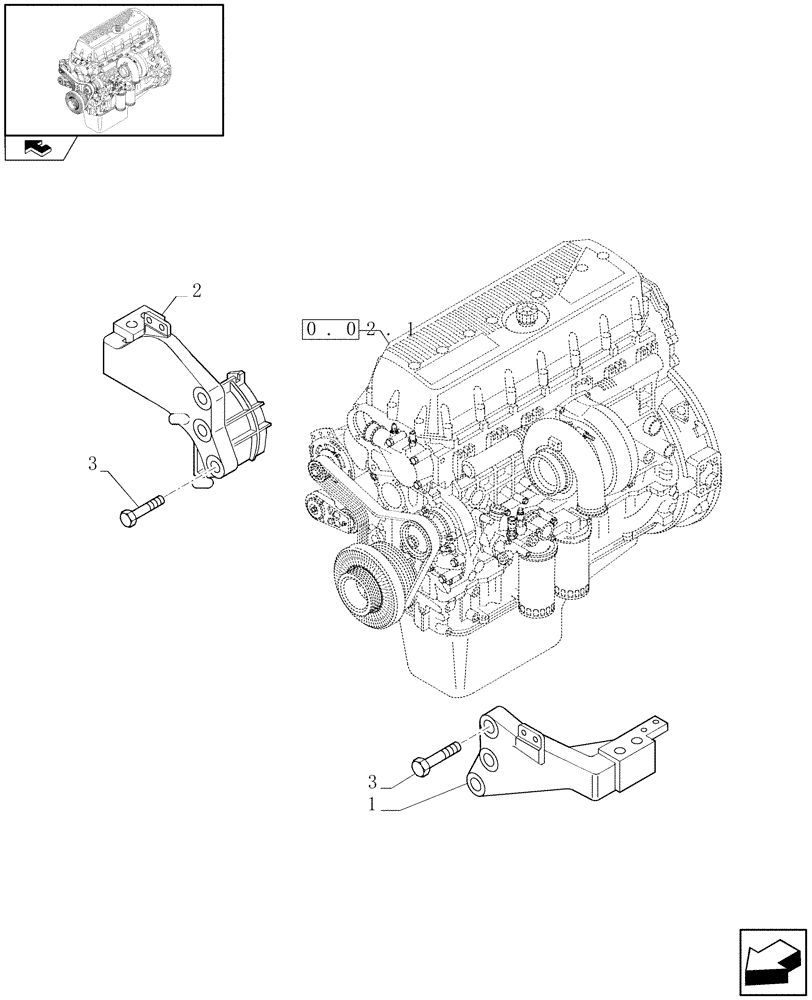 Схема запчастей Case F3AE0684P E909 - (0.04.4) - ENGINE SUSPENSION (504087156) 