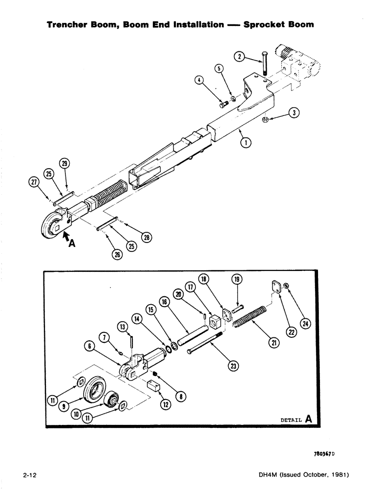 Схема запчастей Case DH4 - (2-12) - TRENCHER BOOM, BOOM END INSTALLATION - SPROCKET BOOM (89) - TOOLS