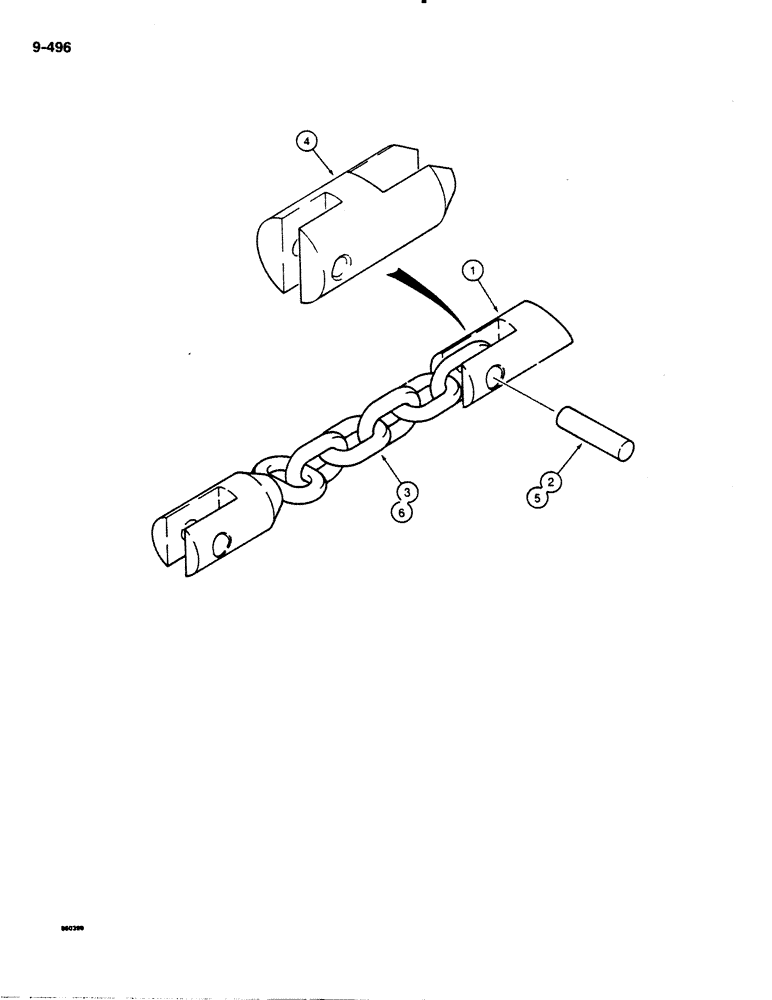Схема запчастей Case DH4B - (9-496) - PLOW BLADE BULLETS AND MANDRELS (09) - CHASSIS/ATTACHMENTS
