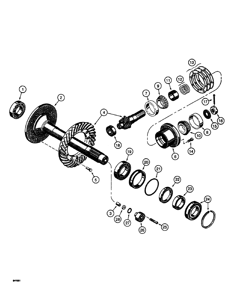 Схема запчастей Case 19 - (44) - RING GEAR, PINION AND SHAFT 