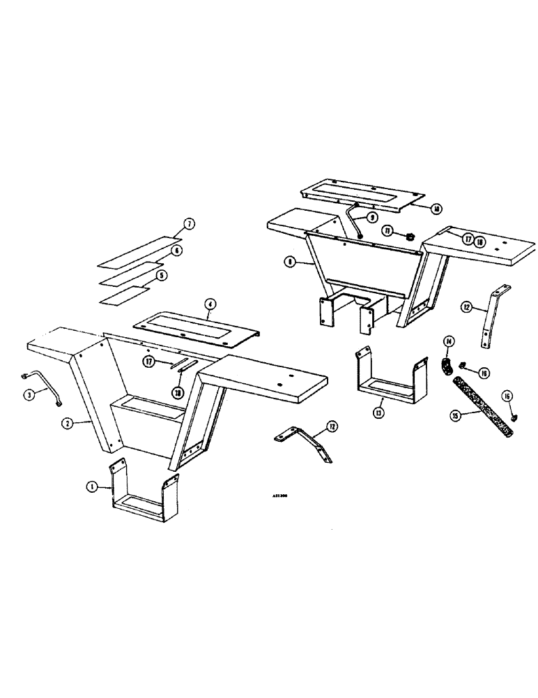 Схема запчастей Case W7E - (142) - FENDERS (09) - CHASSIS