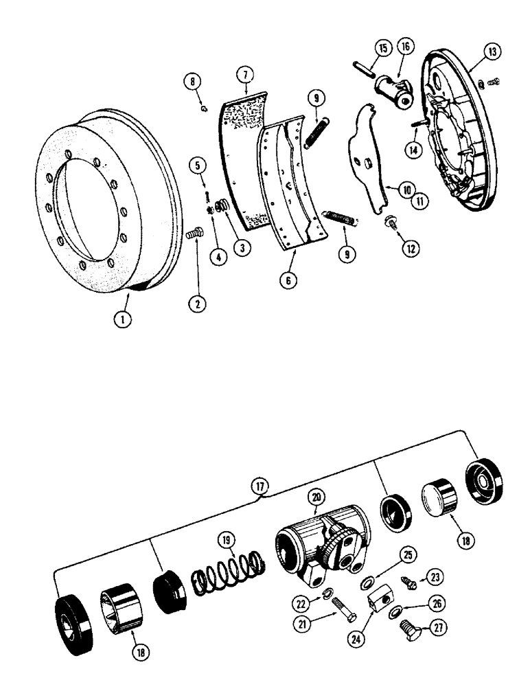 Схема запчастей Case W9A - (156) - FRONT BRAKE ASSEMBLY, A12923 WHEEL BRAKE CYLINDER (07) - BRAKES