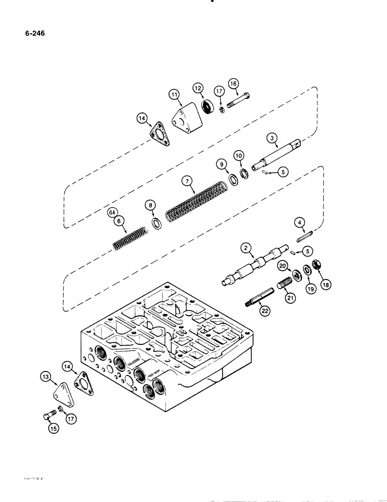 Схема запчастей Case 1450B - (6-246) - TRANSMISSION CONTROL VALVE, BRAKE SPOOL (06) - POWER TRAIN