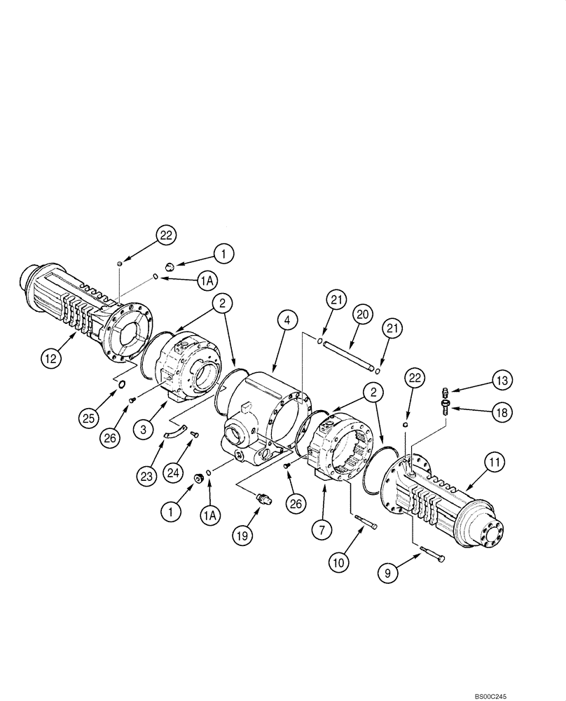 Схема запчастей Case 585G - (06-63) - AXLE, FRONT DRIVE - HOUSING (06) - POWER TRAIN