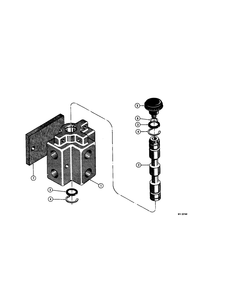 Схема запчастей Case 310G - (190) - D34424 DIVERSION VALVE (07) - HYDRAULIC SYSTEM
