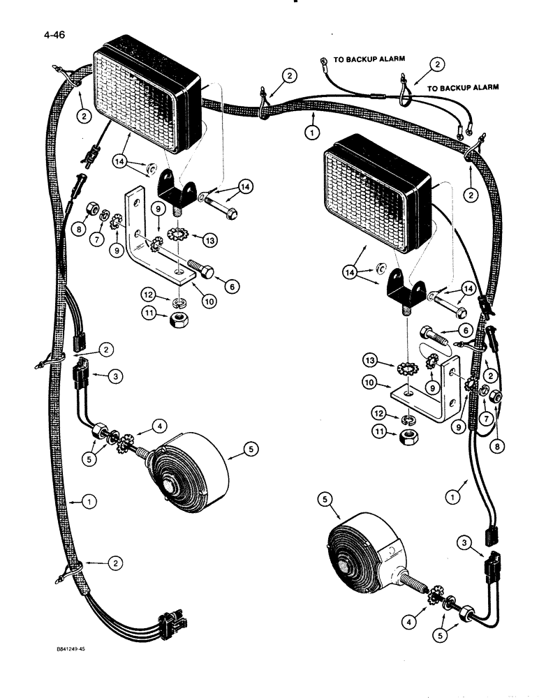 Схема запчастей Case W30 - (4-46) - ELECTRICAL SYSTEM, REAR LAMPS (04) - ELECTRICAL SYSTEMS