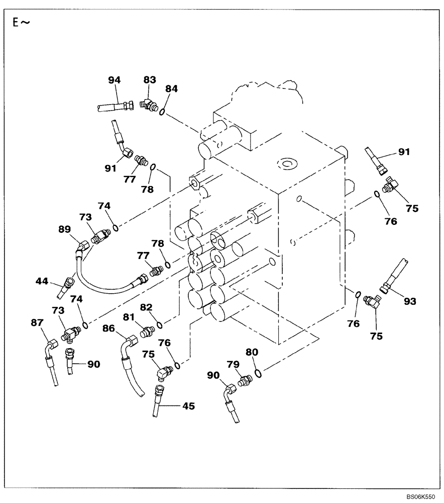 Схема запчастей Case CX240BLR - (08-025) - HYDRAULICS - PILOT PRESSURE, RETURN LINES (08) - HYDRAULICS