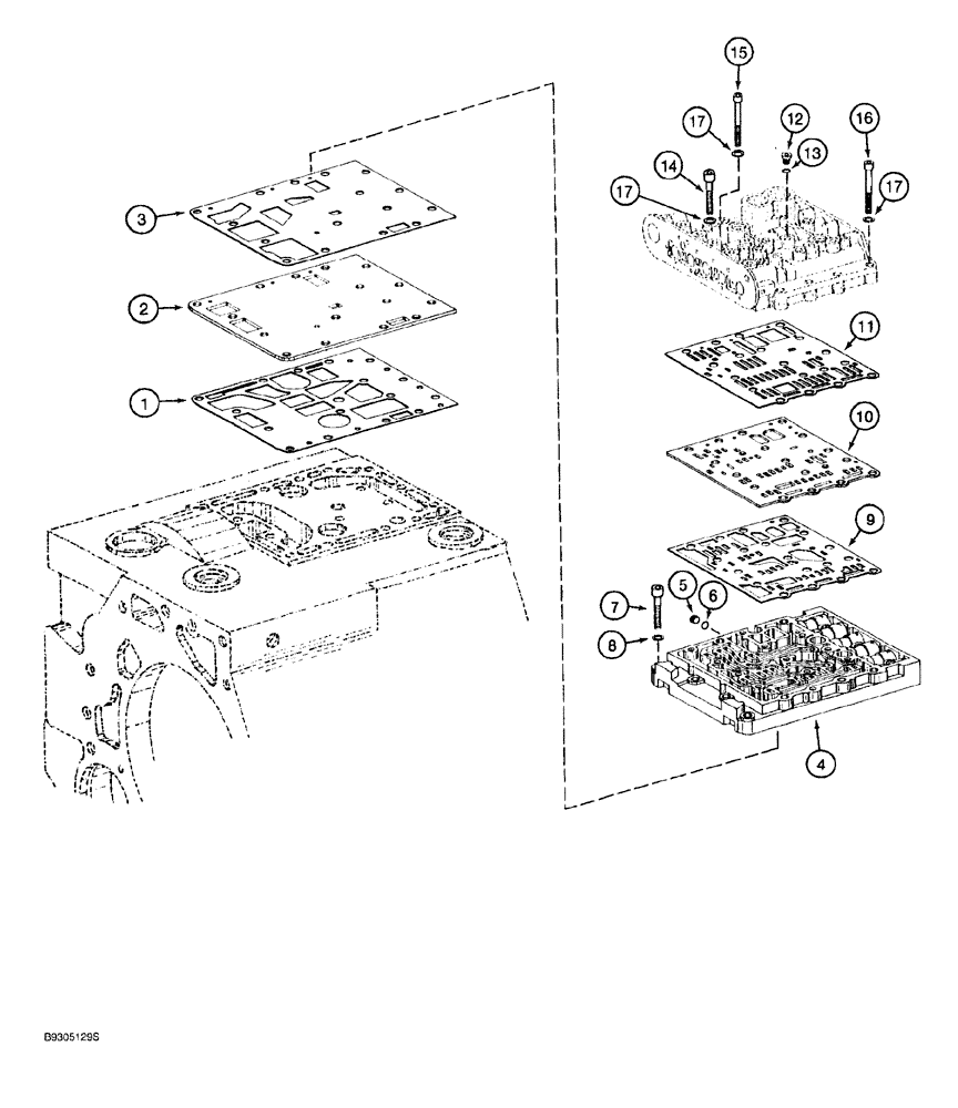 Схема запчастей Case 921 - (6-054) - TRANSMISSION ASSEMBLY, VALVE PLATES (06) - POWER TRAIN