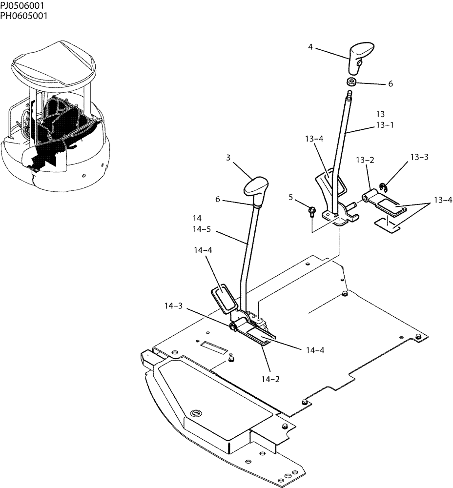 Схема запчастей Case CX50B - (01-037) - LEVER ASSY, CONTROL (90) - PLATFORM, CAB, BODYWORK AND DECALS