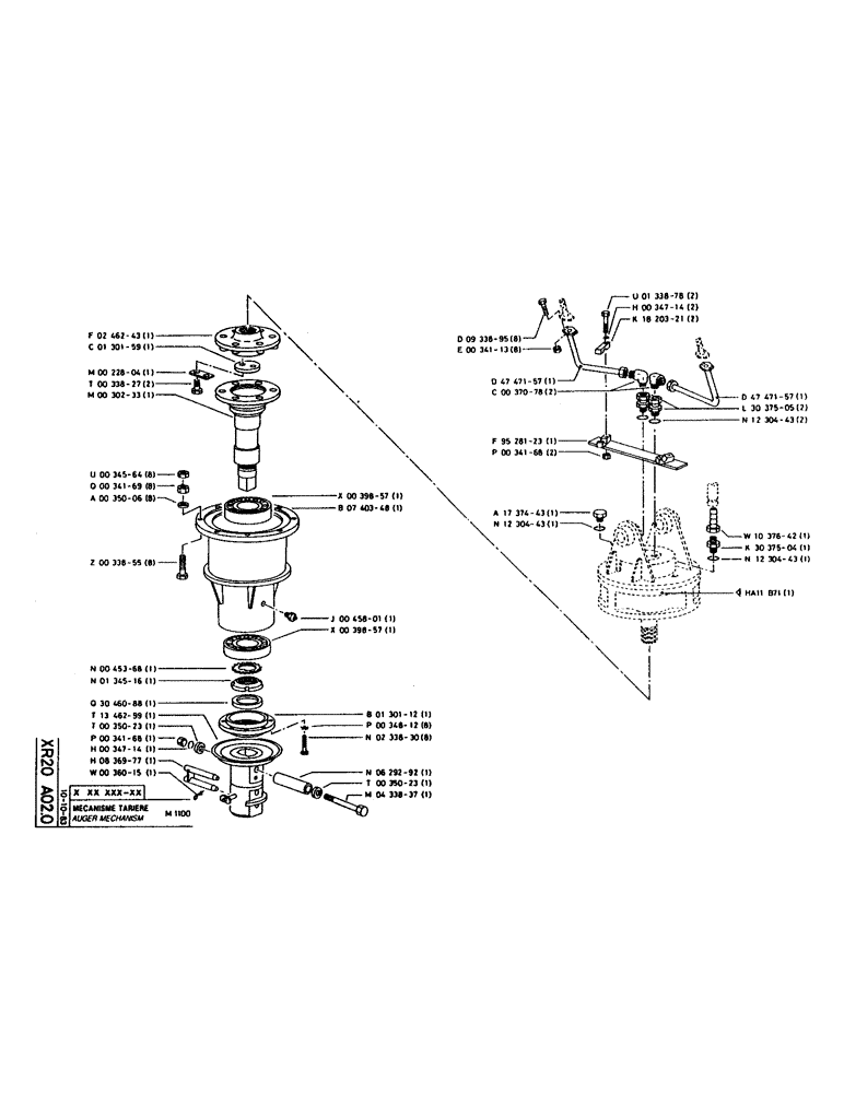 Схема запчастей Case 160CK - (322) - AUGER MECHANISM (18) - ATTACHMENT ACCESSORIES