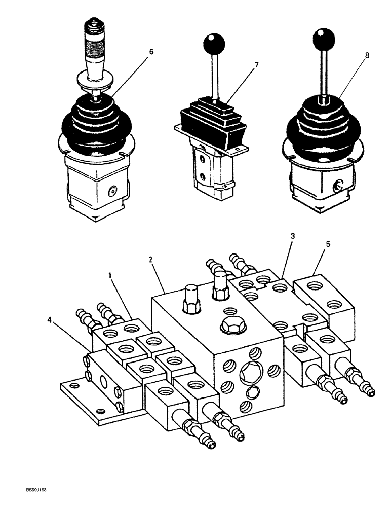 Схема запчастей Case 689G - (08-44) - MAIN CONTROL AND CONTROLLER VALVES (08) - HYDRAULICS