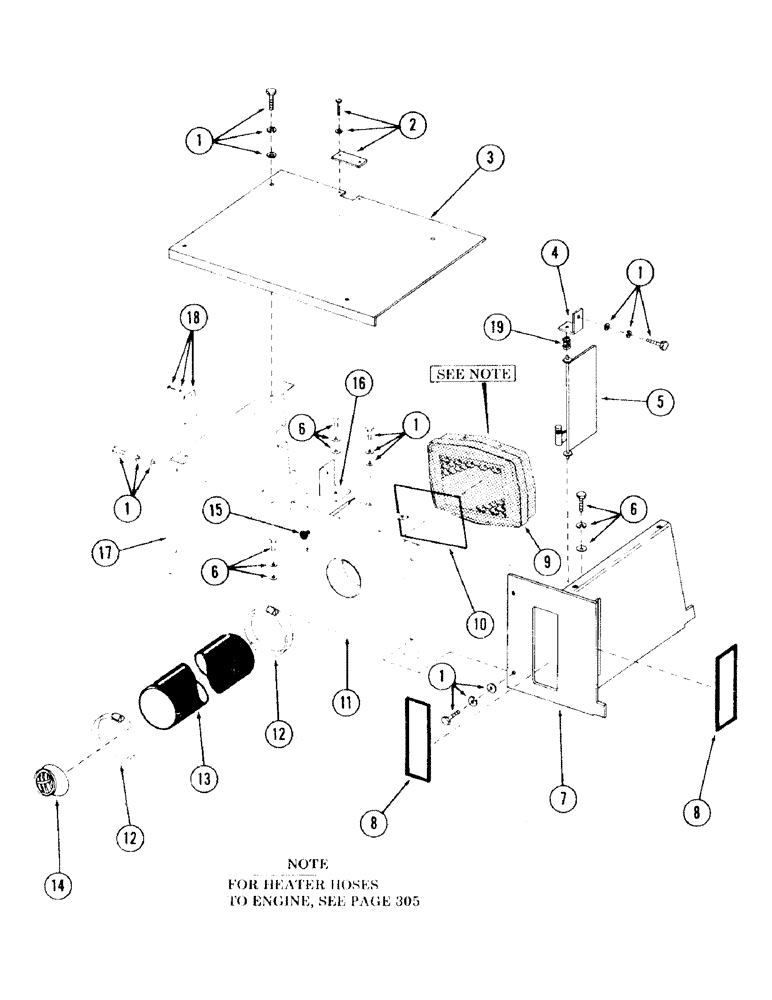 Схема запчастей Case 120 - (303) - HEATER AND ATTACHING PARTS (50) - CAB CLIMATE CONTROL