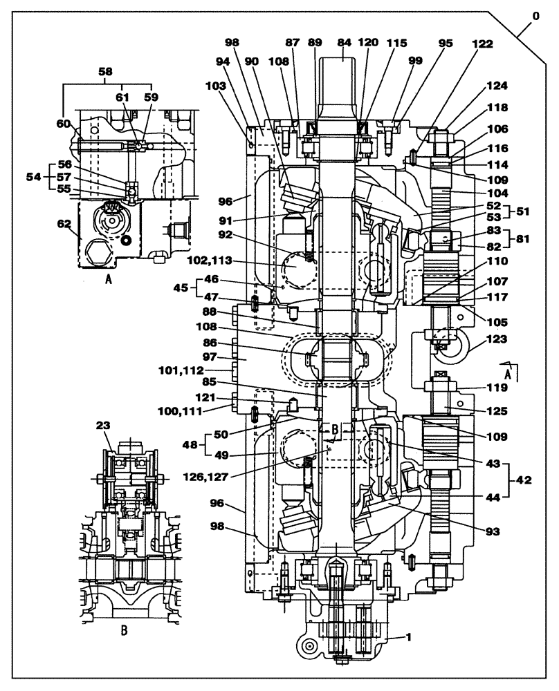 Схема запчастей Case CX300C - (08-105-00[01]) - HIGH PRESSURE PUMP - WITH AUXILIARY HYDRAULICS (08) - HYDRAULICS
