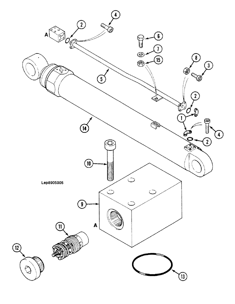 Схема запчастей Case 688C - (8G-026) - CYLINDER ARM WITHOUT SAFETY SYSTEM (07) - HYDRAULIC SYSTEM