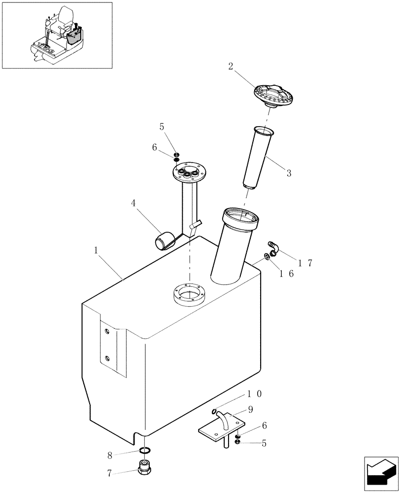 Схема запчастей Case CX16B - (1.010[01A]) - FUEL TANK (10) - ENGINE