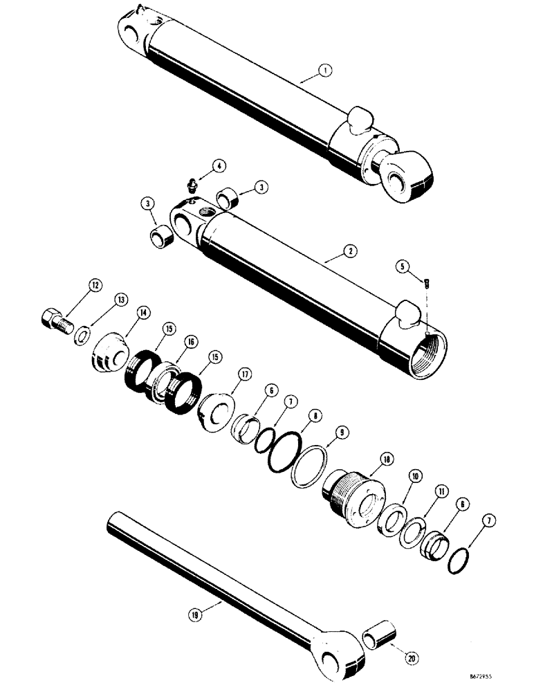 Схема запчастей Case 680CK - (214) - D42708 BACKHOE STABILIZER CYLINDER (84) - BOOMS, DIPPERS & BUCKETS