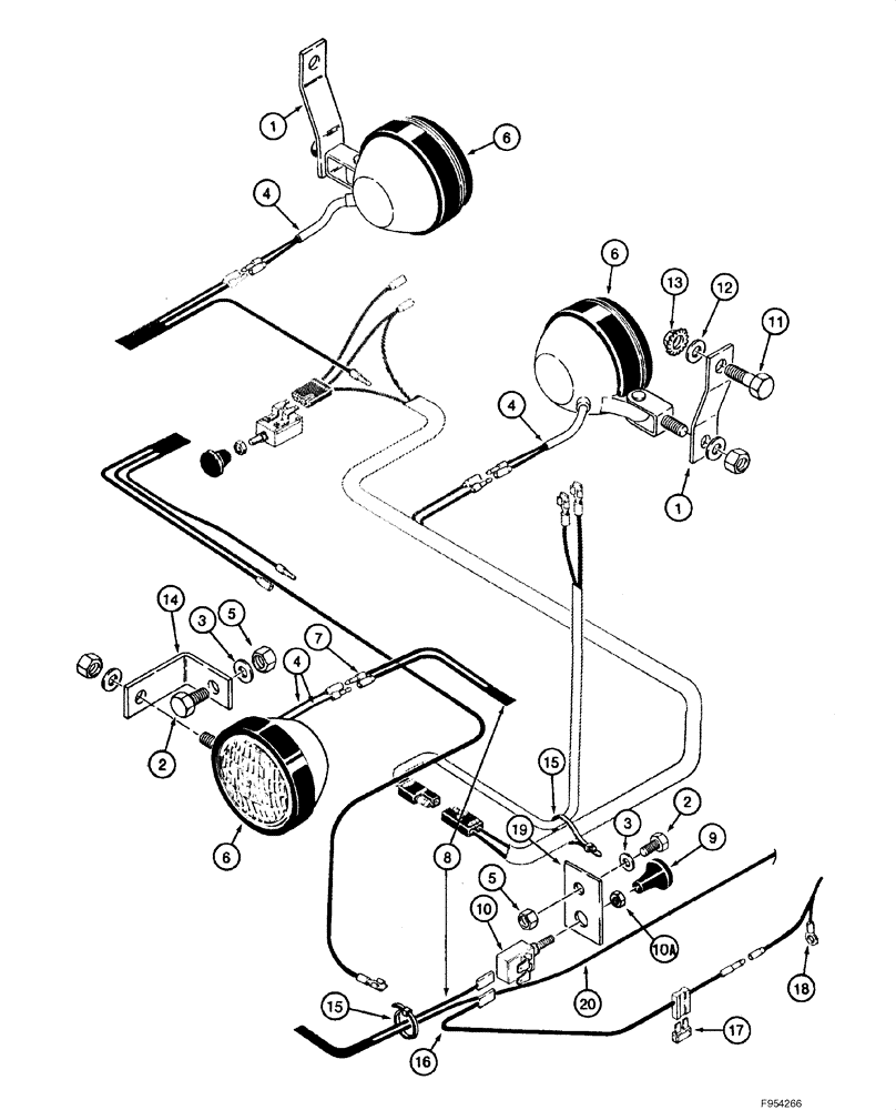 Схема запчастей Case 1840 - (04-09) - ROAD LAMPS AND WIRING, (GERMAN TBG) (04) - ELECTRICAL SYSTEMS