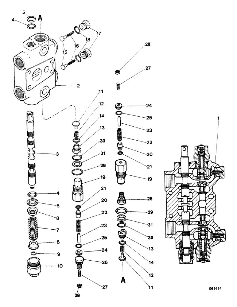 Схема запчастей Case 580G - (304) - BACKHOE CONTROL VALVE - SWING SECTION (08) - HYDRAULICS