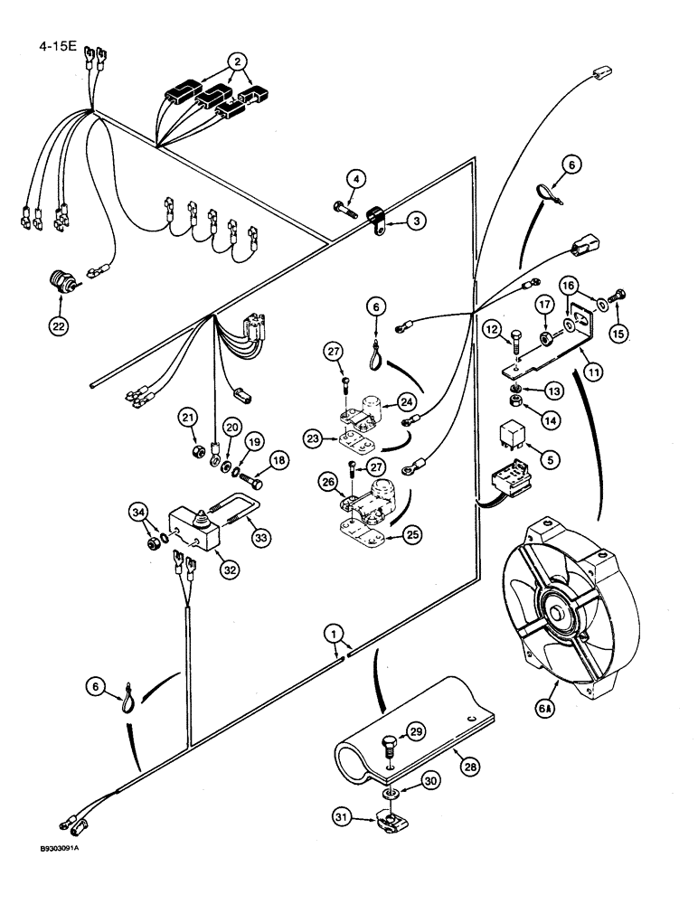 Схема запчастей Case 360 - (4-15E) - MAIN WIRING HARNESS AND CONNECTIONS - DEUTZ DIESEL ENGINE MODELS P.I.N. JAF0104257 AND AFTER (04) - ELECTRICAL SYSTEMS