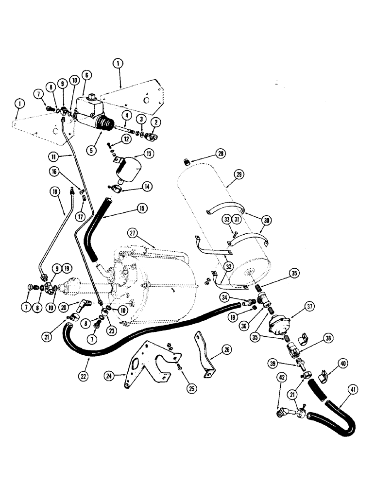 Схема запчастей Case W9A - (074) - HYDROVAC BRAKE SYSTEM, GASOLINE (07) - BRAKES