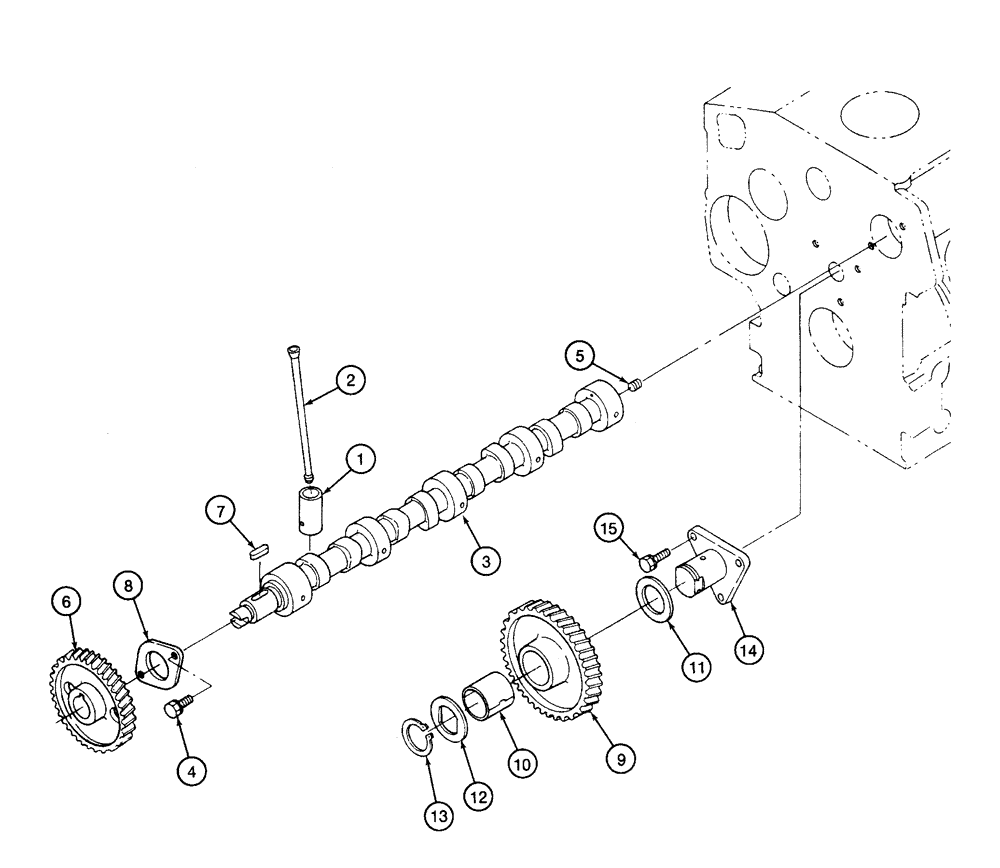 Схема запчастей Case 460 - (2-28) - CAMSHAFT, KUBOTA V1505-B ENGINE (02) - ENGINE