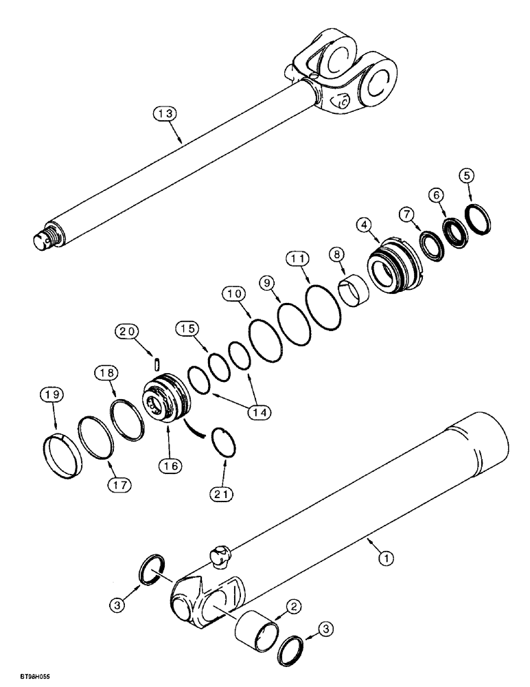 Схема запчастей Case 721B - (8-051A) - LIFT CYLINDERS (08) - HYDRAULICS