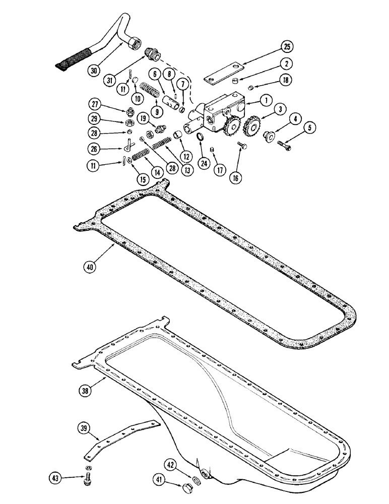 Схема запчастей Case 1187 - (050) - OIL PUMP, 504BDT DIESEL ENGINE (01) - ENGINE
