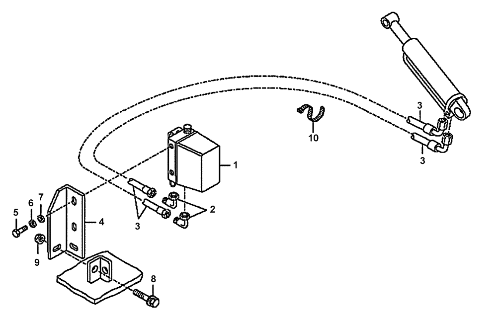 Схема запчастей Case 335B - (59A00000542[001]) - HYDRAULIC TILT, CAB (87613868) (10) - Cab/Cowlings