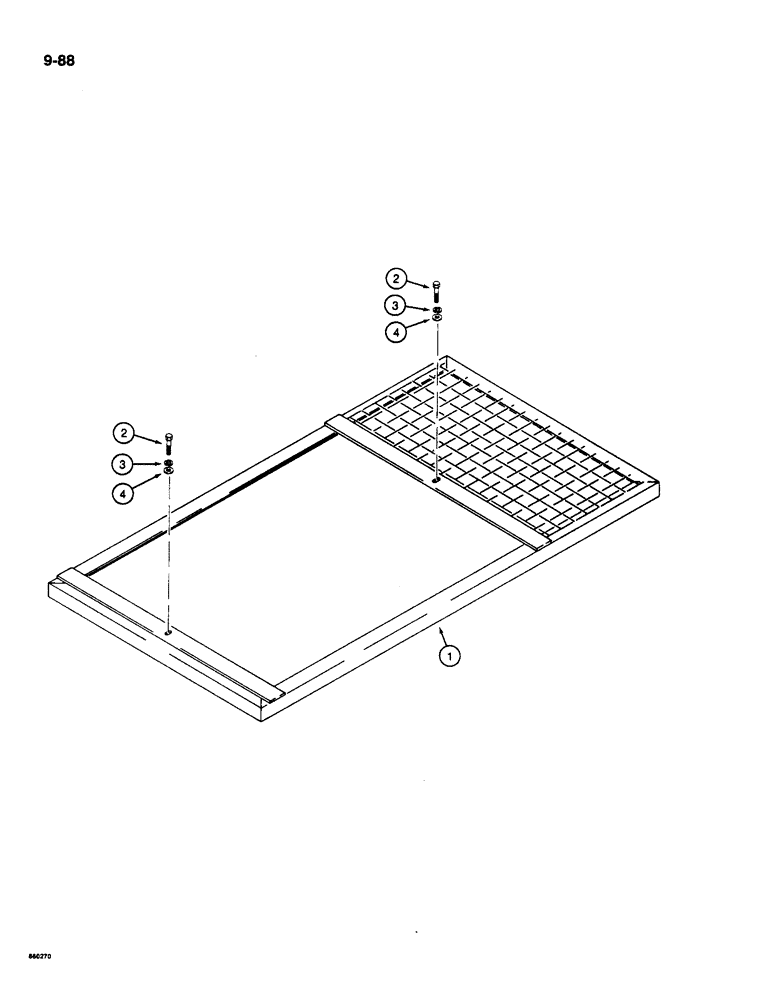 Схема запчастей Case 1085C - (9-088) - CAB OVERHEAD GUARD, STANDARD CAB WITH MATERIAL HANDLING BOOM (09) - CHASSIS/ATTACHMENTS