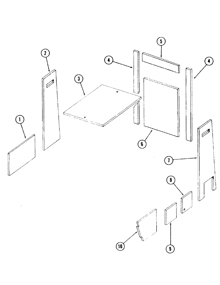 Схема запчастей Case 120 - (069) - CAB AND ATTACHING PARTS, INSULATION, USED ON UNITS WITH SERIAL NO. 65521 THRU 6287228 (90) - PLATFORM, CAB, BODYWORK AND DECALS