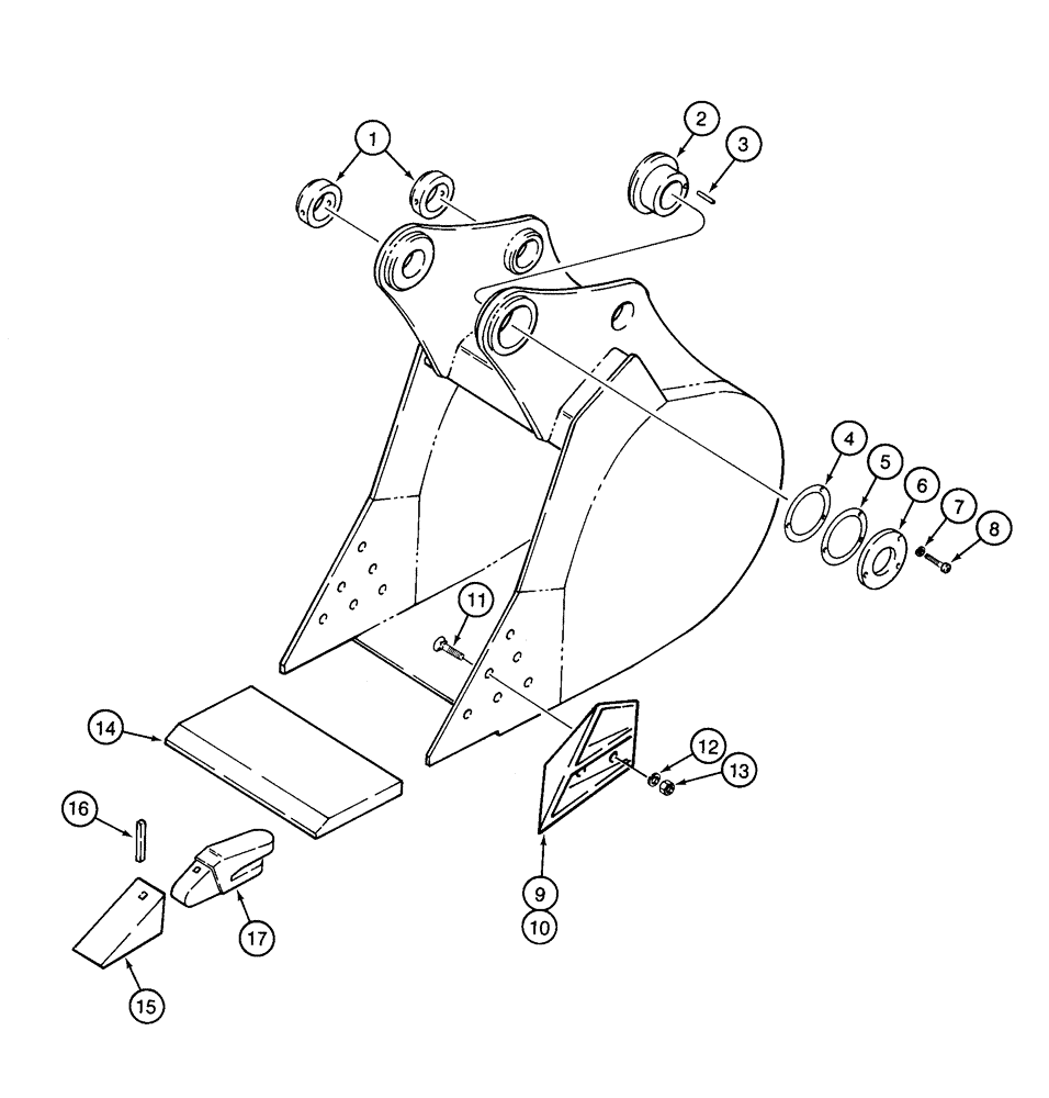 Схема запчастей Case 9040 - (9-62) - CENTRAL FABRICATORS BUCKET, GENERAL PURPOSE AND HEAVY DUTY - STANDARD OR HIGH CAPACITY (09) - CHASSIS