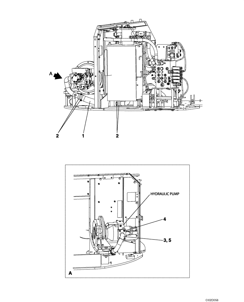 Схема запчастей Case CX80 - (08-03) - HYDRAULICS - PUMP SUCTION LINE (08) - HYDRAULICS