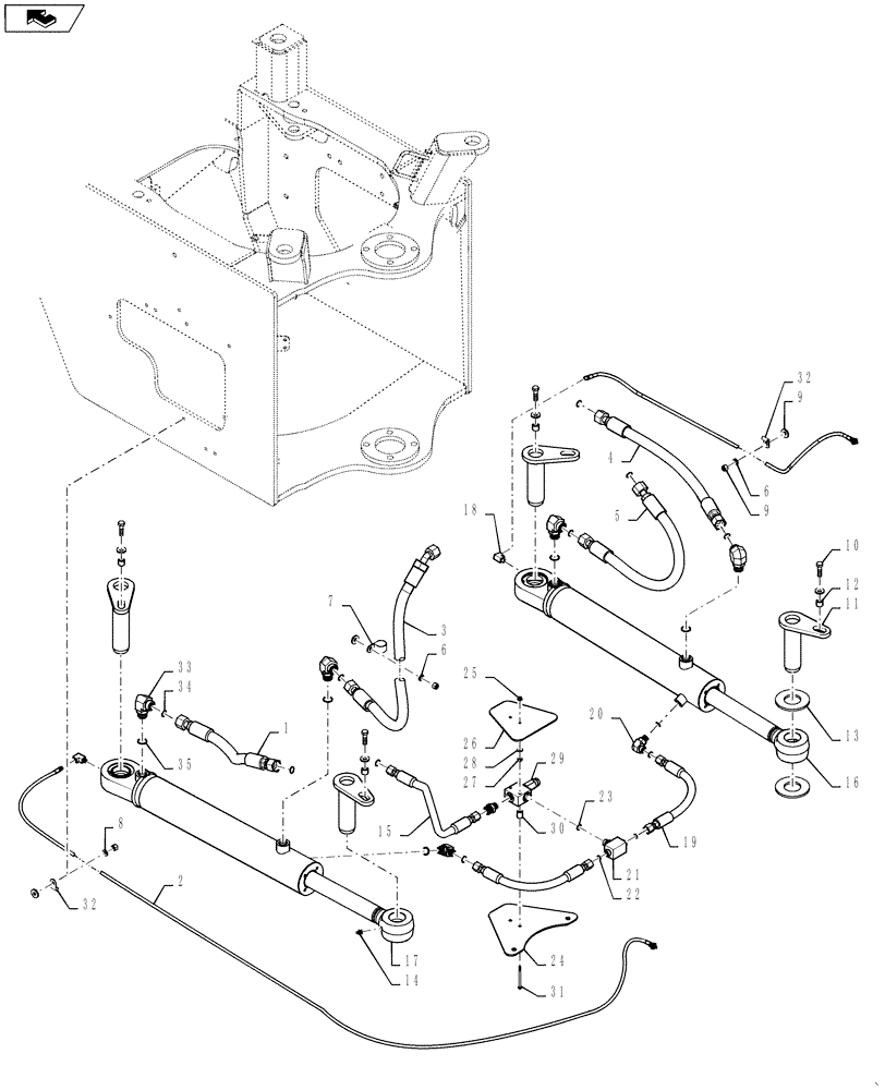Схема запчастей Case 1121F - (41.216.01) - STEERING HYDRAULIC CYLINDERS (41) - STEERING