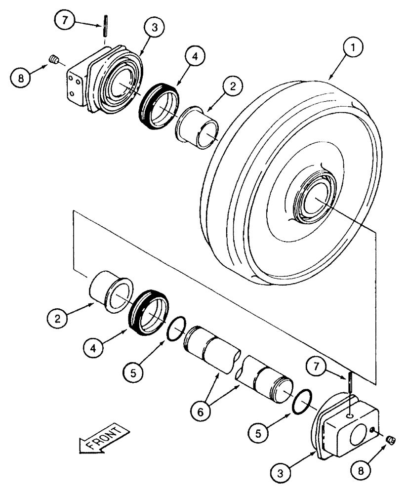 Схема запчастей Case 9050B - (5-012) - IDLER WHEEL, TIMBER KING MODELS (05) - STEERING