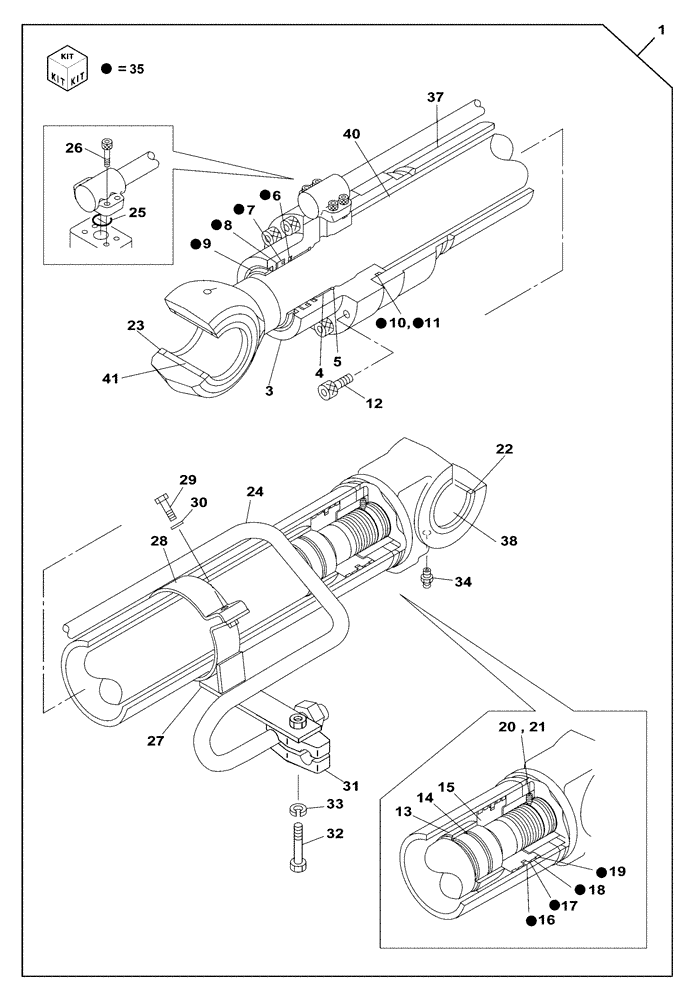 Схема запчастей Case CX300C - (08-300-01[01]) - BOOM CYLINDER - RIGHT - WITH SAFETY VALVE (08) - HYDRAULICS