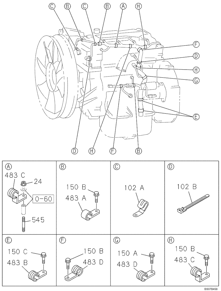 Схема запчастей Case CX160B - (04-04A) - BRACKET (04) - ELECTRICAL SYSTEMS