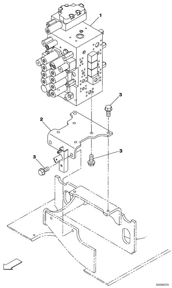 Схема запчастей Case CX240B - (08-061) - KBJ12021 CONTROL VALVE - SUPPORT (08) - HYDRAULICS