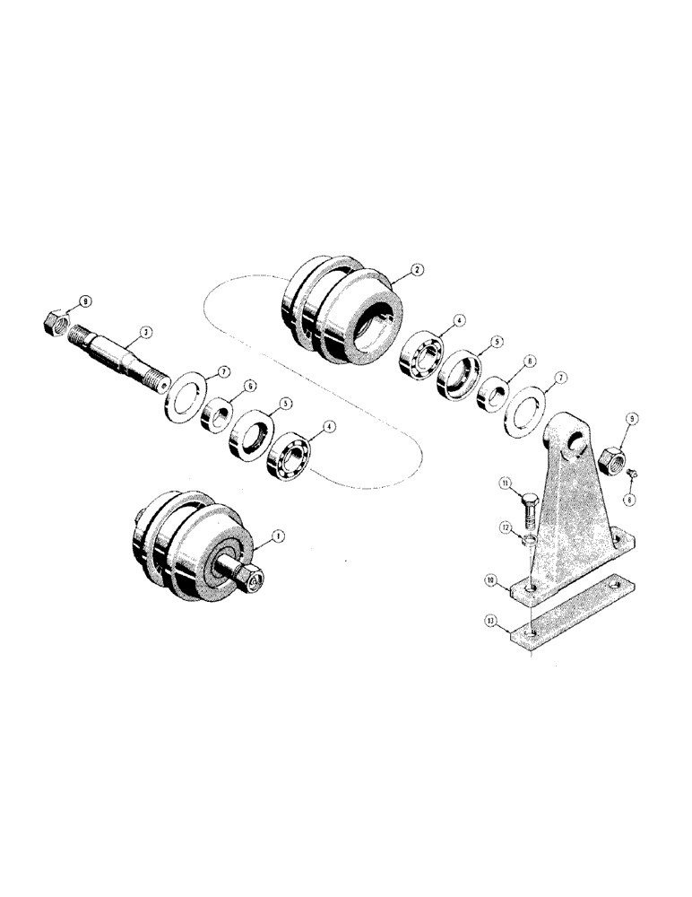 Схема запчастей Case 310 - (076) - TRACK CARRIER ROLLER, TRACK CARRIER ROLLER (04) - UNDERCARRIAGE