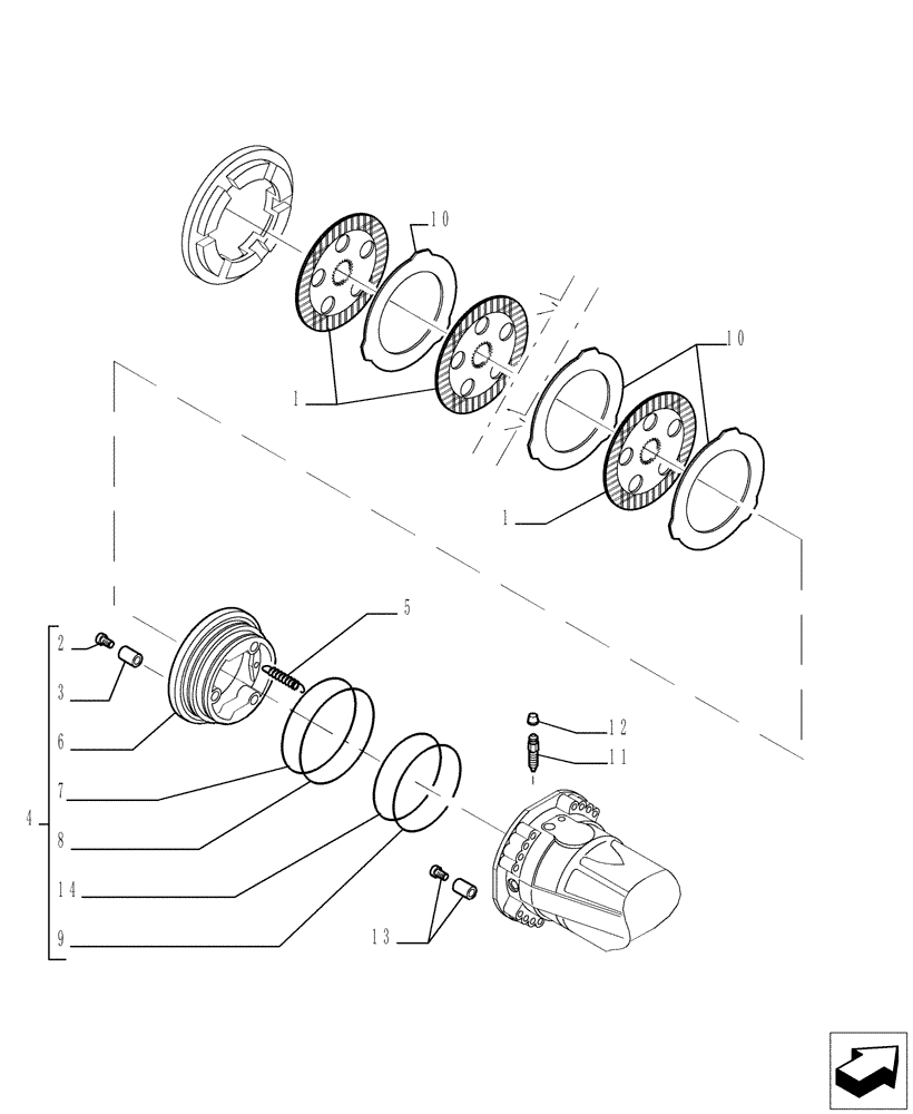 Схема запчастей Case TX742 - (1.44.0[05]) - BRAKE DISCS - REAR AXLE (33) - BRAKES & CONTROLS