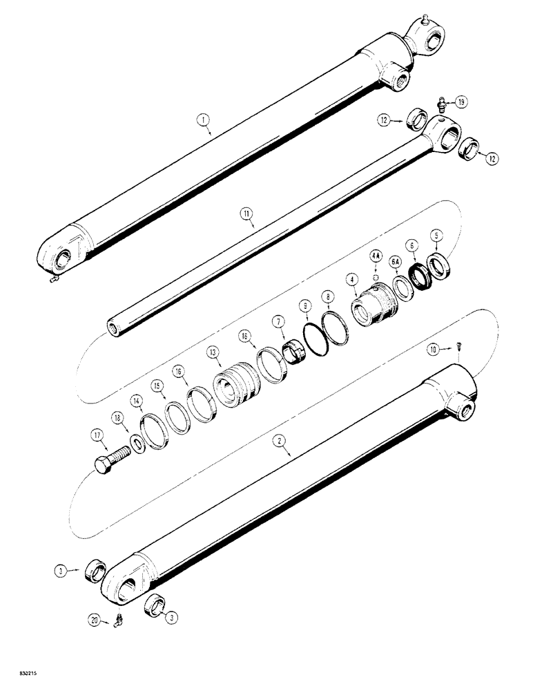 Схема запчастей Case 480C - (348) - G101208 AND G101209 LOADER BUCKET CYLINDERS, WITH ONE PIECE PISTON (35) - HYDRAULIC SYSTEMS
