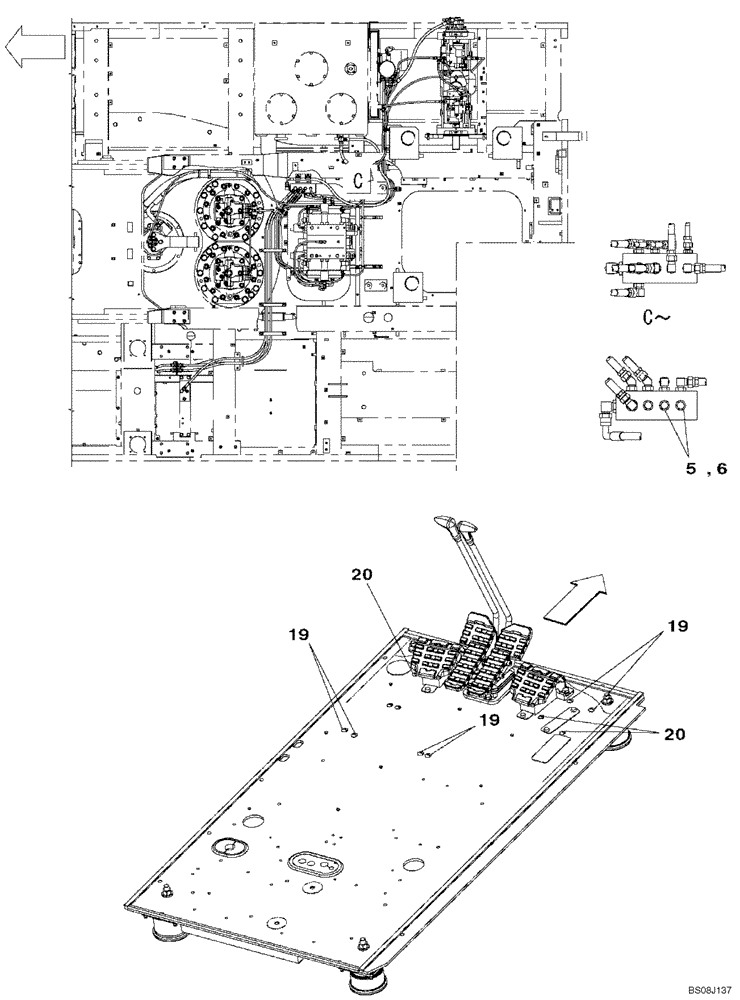 Схема запчастей Case CX800B - (08-64) - HYDRAULIC CIRCUIT - PLUG, BLANK-OFF (BREAKER PEDAL) (08) - HYDRAULICS