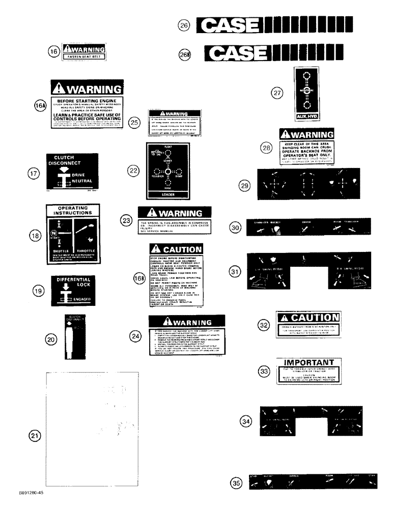 Схема запчастей Case 480F LL - (9-162) - DECALS (CONTD) (09) - CHASSIS/ATTACHMENTS